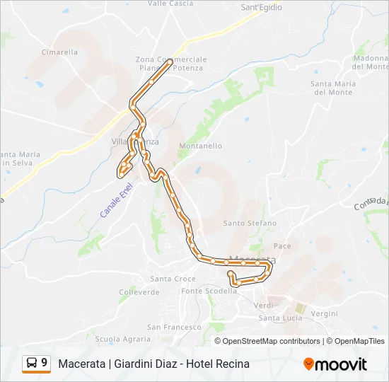 9 Bus Line Map