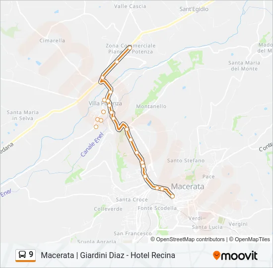 9 Bus Line Map