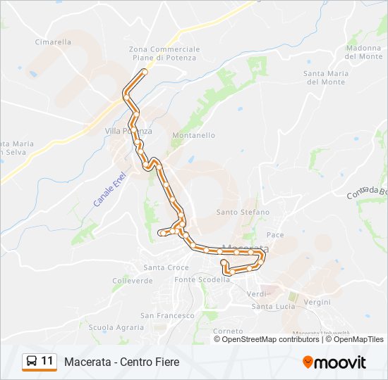 11 bus Line Map