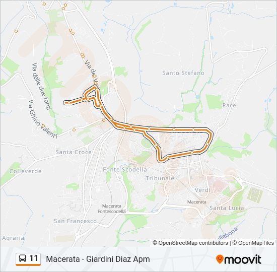 Percorso linea bus 11