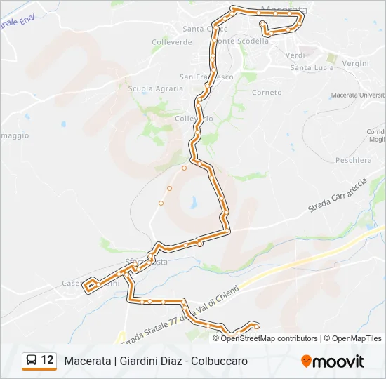 12 Bus Line Map
