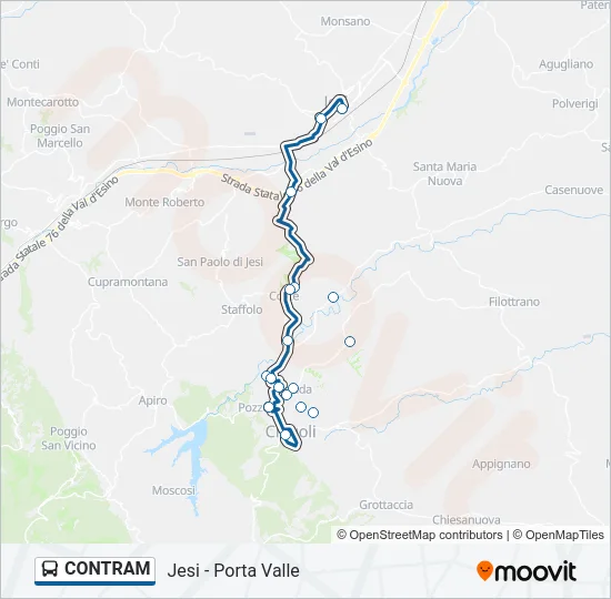 Percorso linea bus CONTRAM