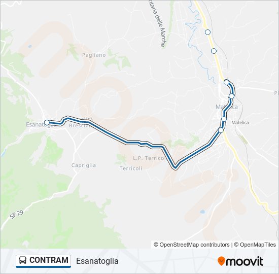 Percorso linea bus CONTRAM