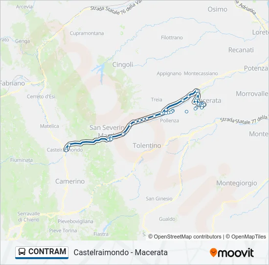 CONTRAM Bus Line Map