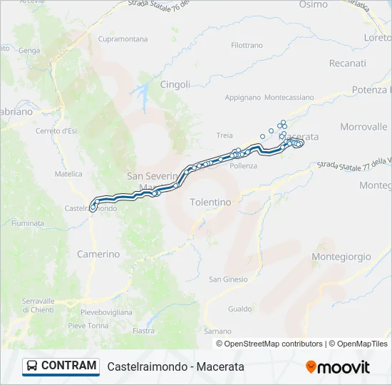CONTRAM Bus Line Map