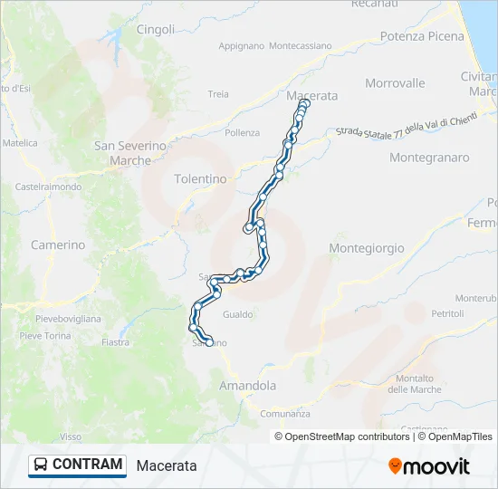 CONTRAM Bus Line Map