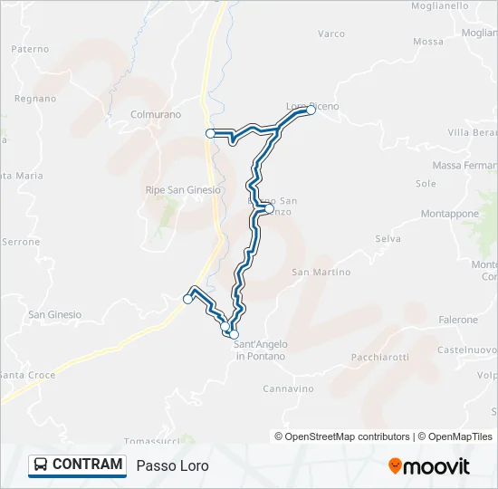 Percorso linea bus CONTRAM