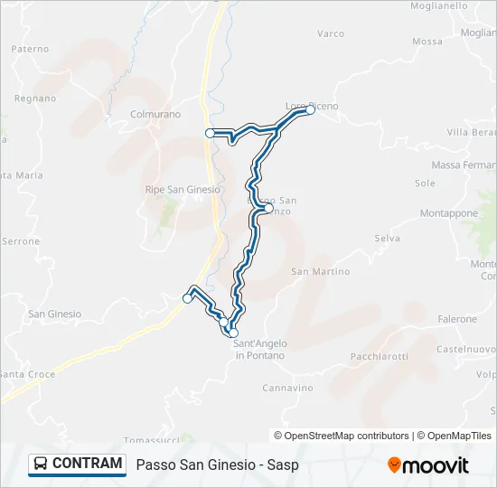 Percorso linea bus CONTRAM