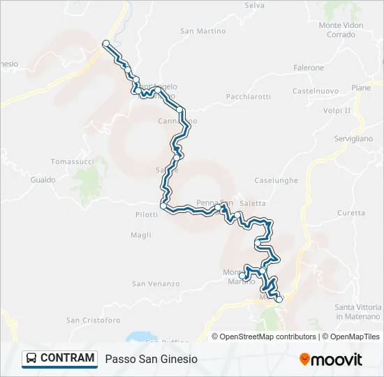 Percorso linea bus CONTRAM