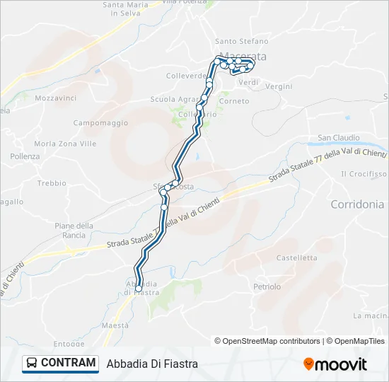 Percorso linea bus CONTRAM