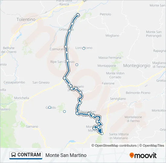 Percorso linea bus CONTRAM