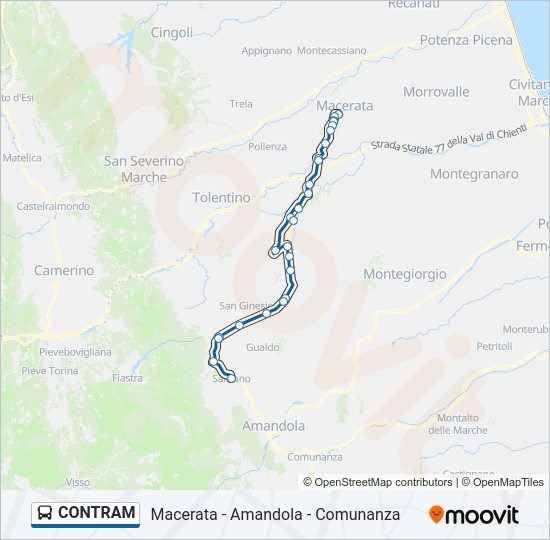CONTRAM Bus Line Map