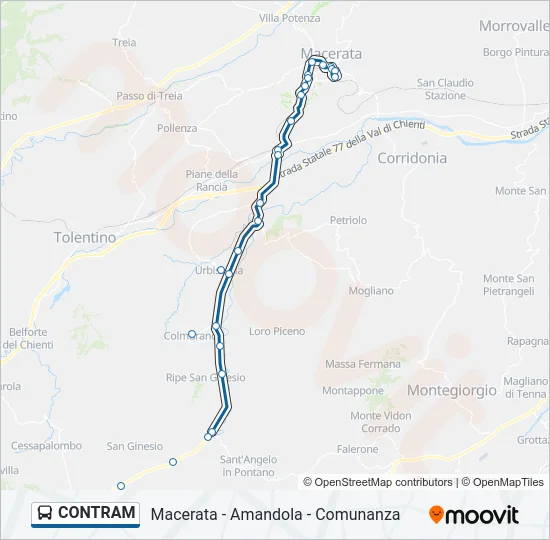 CONTRAM Bus Line Map
