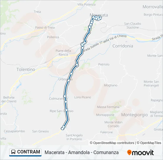 CONTRAM Bus Line Map