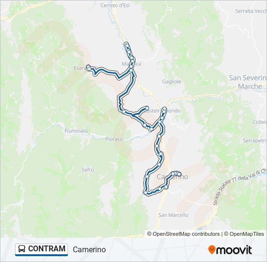 Percorso linea bus CONTRAM