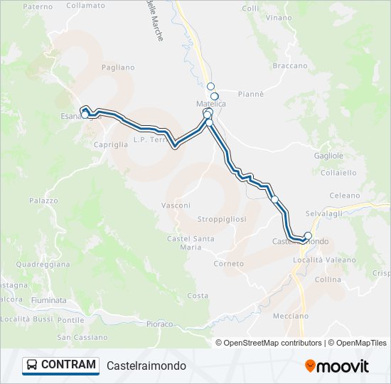 Percorso linea bus CONTRAM