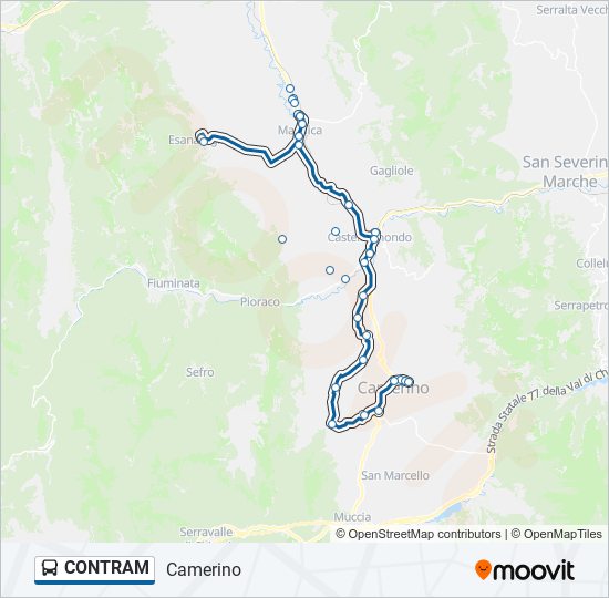 Percorso linea bus CONTRAM