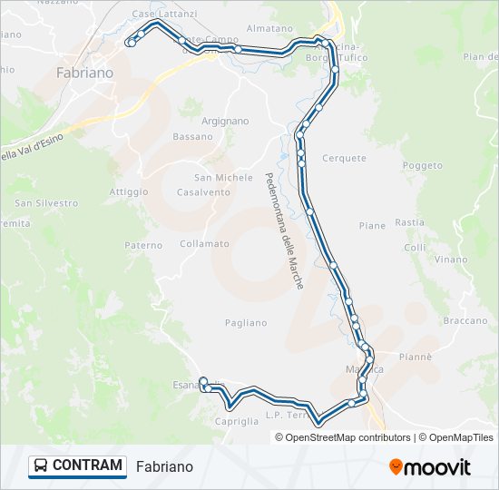 Percorso linea bus CONTRAM