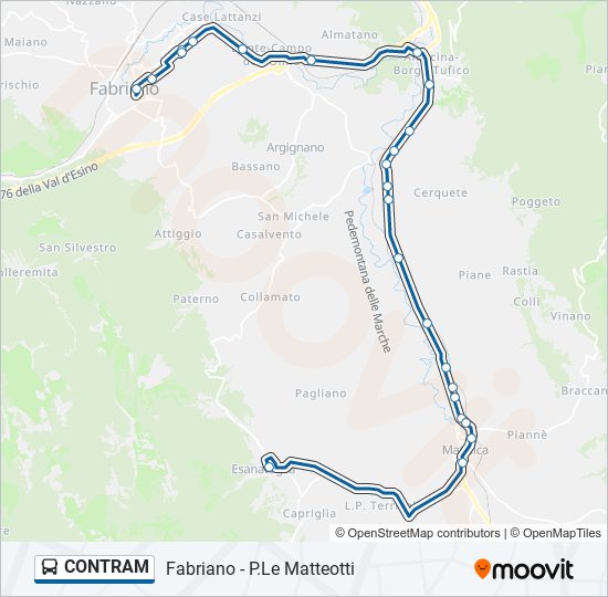 Percorso linea bus CONTRAM