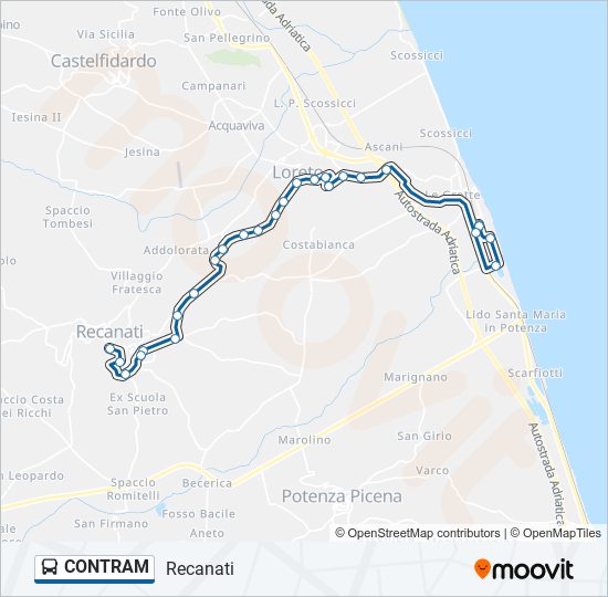 CONTRAM bus Line Map