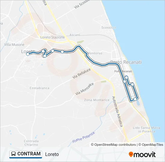 CONTRAM Bus Line Map