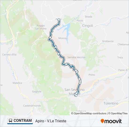 Percorso linea bus CONTRAM