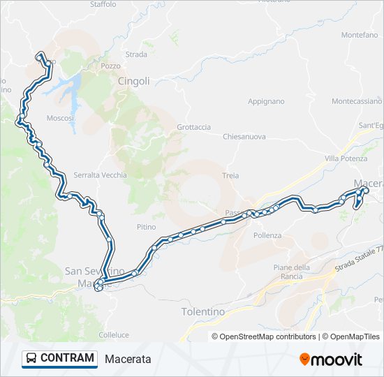 CONTRAM bus Line Map