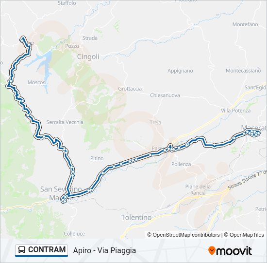 Percorso linea bus CONTRAM