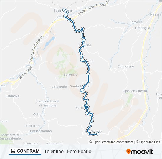 CONTRAM bus Line Map