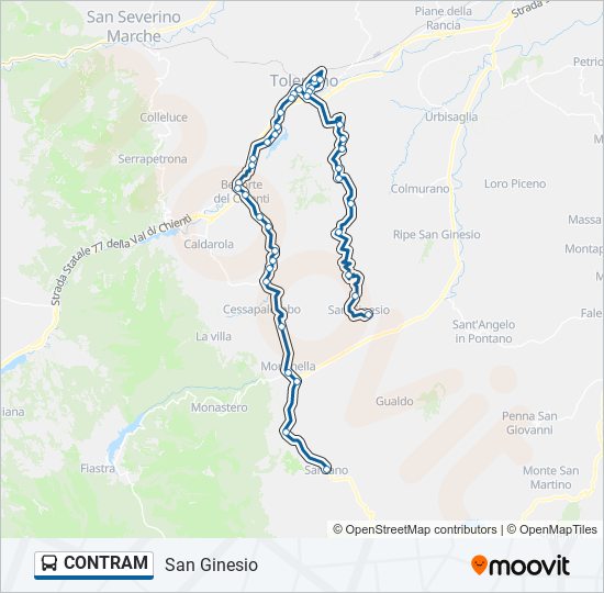 Percorso linea bus CONTRAM