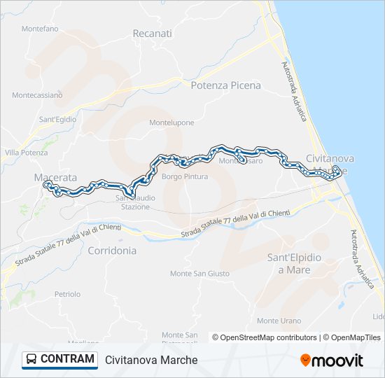 CONTRAM bus Line Map