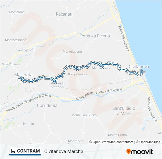 CONTRAM Bus Line Map