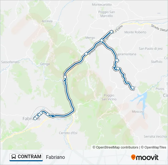 Percorso linea bus CONTRAM