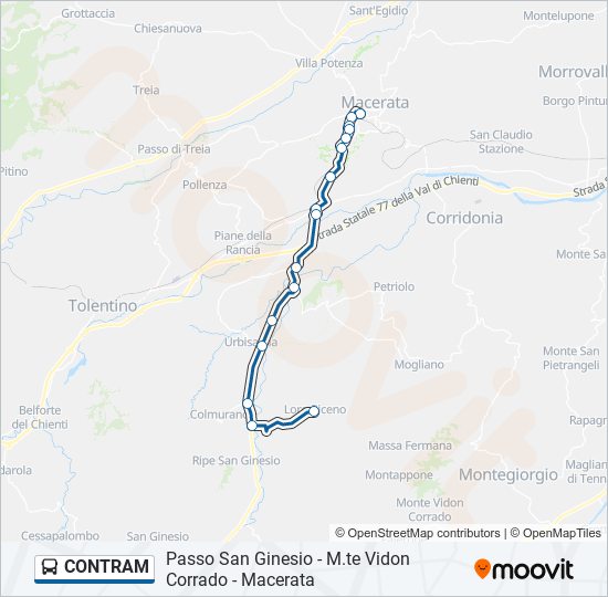 CONTRAM bus Line Map