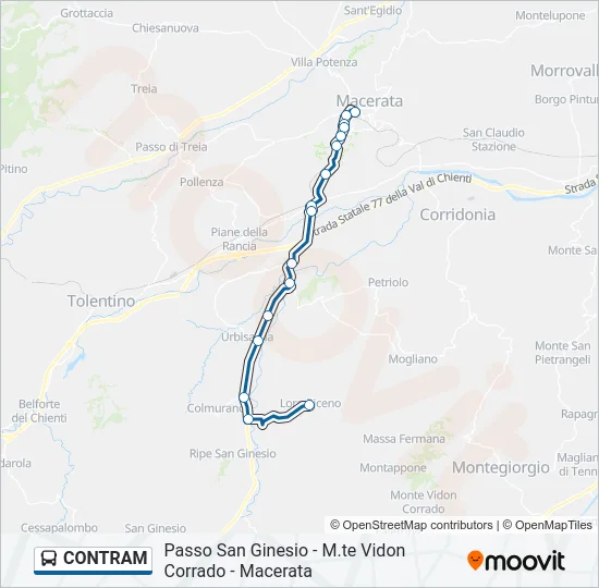 CONTRAM Bus Line Map