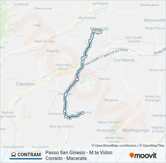 CONTRAM Bus Line Map