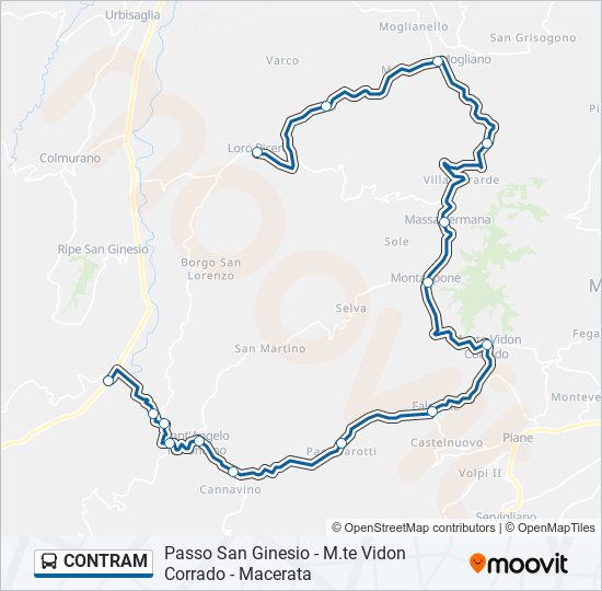 Percorso linea bus CONTRAM