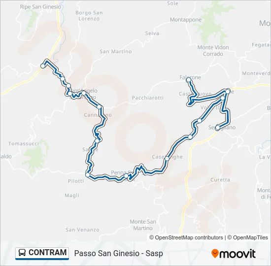 Percorso linea bus CONTRAM