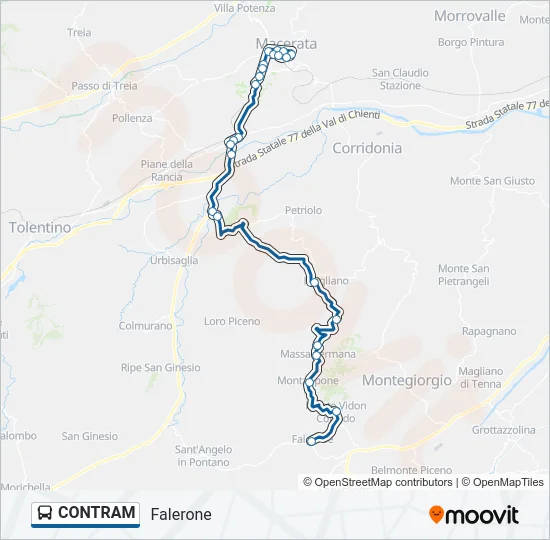 CONTRAM Bus Line Map