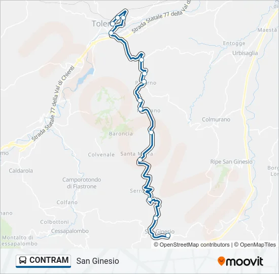 CONTRAM Bus Line Map