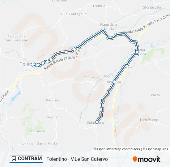 Percorso linea bus CONTRAM