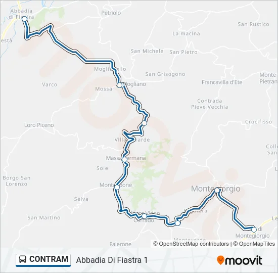 Percorso linea bus CONTRAM