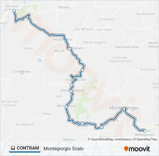 Percorso linea bus CONTRAM
