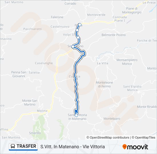 Percorso linea bus TRASFER