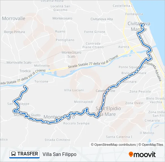 TRASFER Bus Line Map