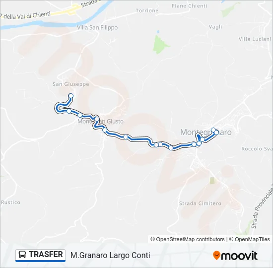 Percorso linea bus TRASFER
