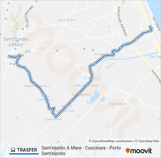 Percorso linea bus TRASFER