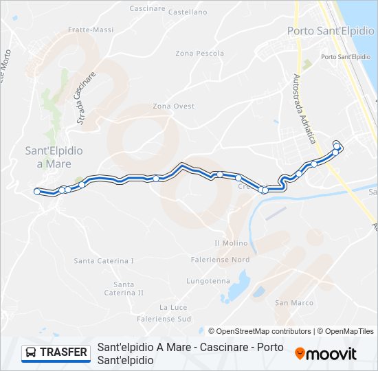 Percorso linea bus TRASFER