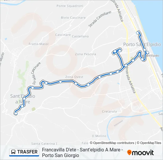 Percorso linea bus TRASFER