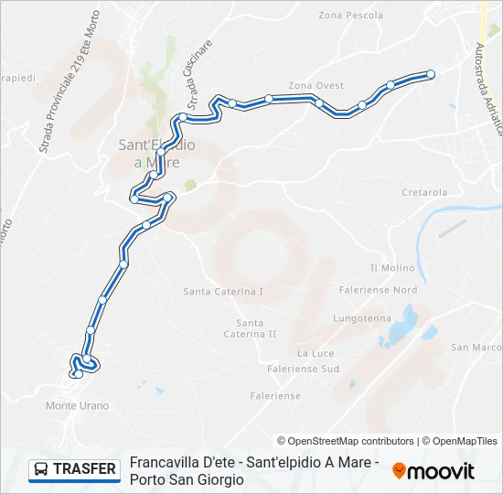 Percorso linea bus TRASFER